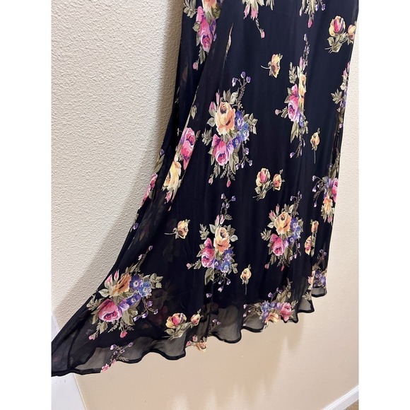 Styleworks Maxi 90's Retro Skirt M Rayon Lined Floral Grunge Cottage Whimsygoth - Picture 2 of 6